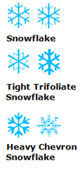 Unicode snowflakes