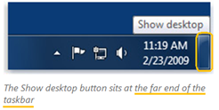 in questo esempio, "taskbar" indica tutta la fascia inferiore del desktop