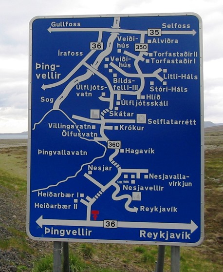cartello stradale islandese