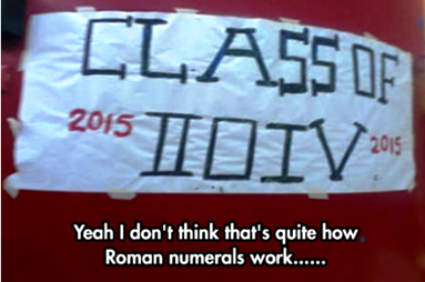 striscione con la scritta CLASS of IIOIV – 2015