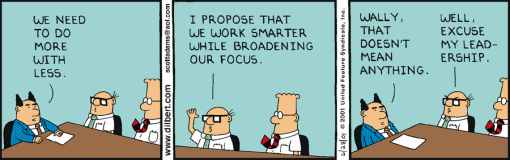 more with less Dilbert 2001