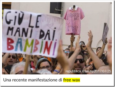 Una recente manifestazione di free wax 