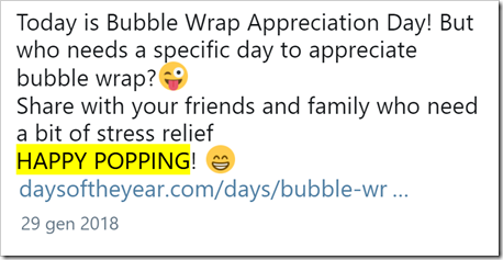 How are you spending your Monday? Today is Bubble Wrap Appreciation Day! But who needs a specific day to appreciate bubble wrap? Share with your friends and family who need a bit of stress relief HAPPY POPPING! 