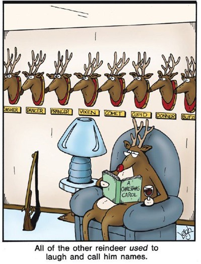 All of the other reindeer used to laugh and call him names