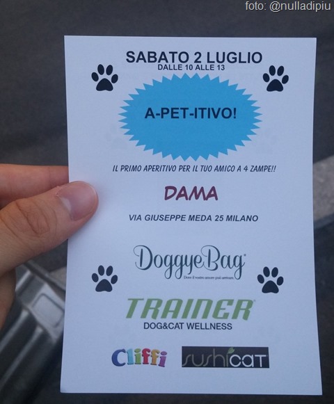 A-PET-ITIVO, il primo aperitivo per il tuo amico a 4 zampe. DoggyeBag. Trainer Dog&Cat Wellness