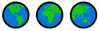 emoji Earth Globe Americas, Earth Globe Europe-Africa ed EarthGlobe Asia-Australia