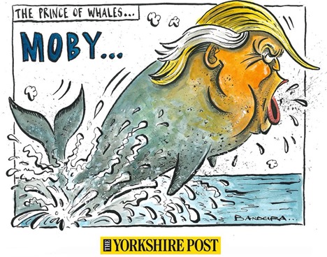 The prince of Whales. MOBY... (balena con le fattezze di Trump)