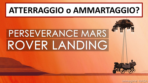 immagine con didascalia PERSEVERANCE MARS ROVER LANDING