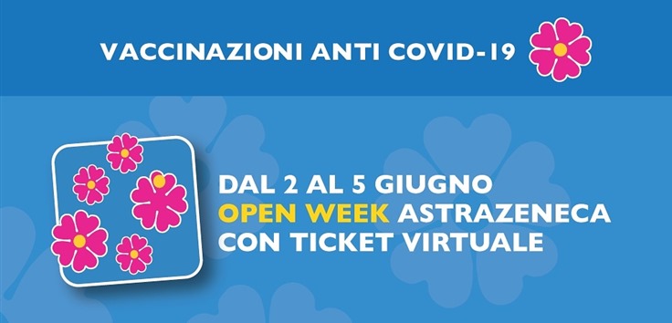 Vaccini Lazio, week day AstraZeneca dal 2 al 5 giugno
